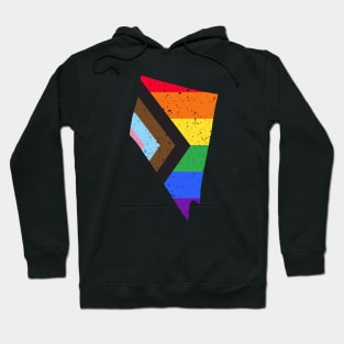 Nevada State Pride: Embrace Progress with the Progress Pride Flag Design Hoodie